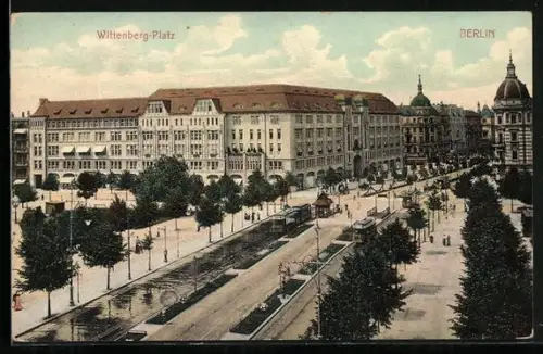 AK Berlin-Schöneberg, Wittenberg-Platz, Strassenbahn, Platzansicht