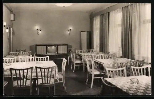 AK Niederlehme-Ziegenhals /Königs Wusterhausen, HO-Gaststätte Ernst-Thälmann-Gedenkstätte, Fernsehraum