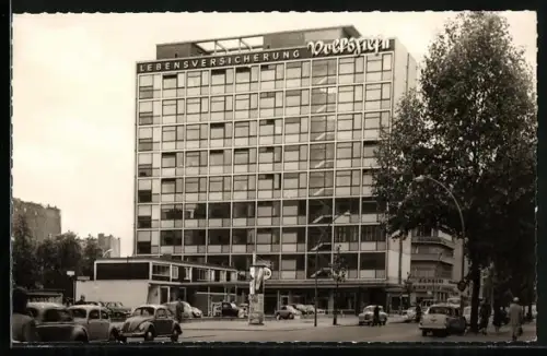 AK Berlin-Wilmersdorf, Volkshilfe-Haus am Rankeplatz, Lebensversicherung Volksfürsorge