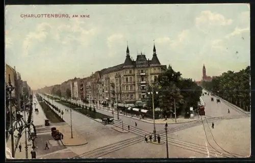 AK Berlin-Charlottenburg, Am Knie, Strassenkreuzung, repräsentative Gebäude