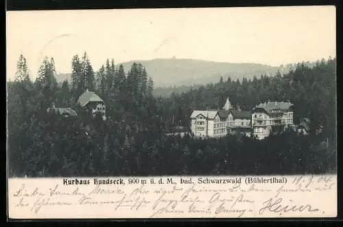 AK Hundseck /Bühlertal, Kurhaus Hundseck, Schwarzwald