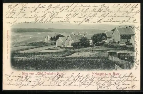 AK Hohegeiss im Harz, Blick vom Hotel Deutsches Haus