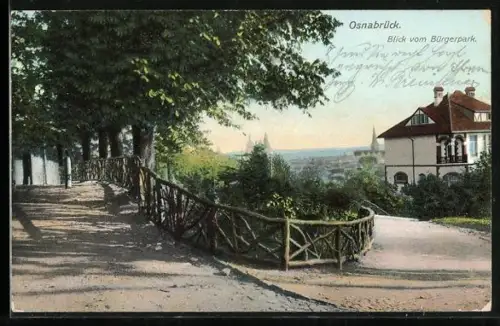 AK Osnabrück, Blick vom Bürgerpark