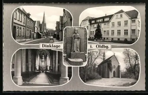AK Dinklage i. Oldbg., Lange Strasse, St. Annen-Hospital, St. Katharina