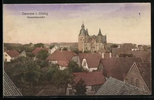 AK Damme i. Oldbg., Gesamtansicht aus der Vogelschau