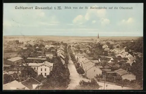 AK Biesenthal i. M., Blick von der St. Marienkirche auf die Oberstadt