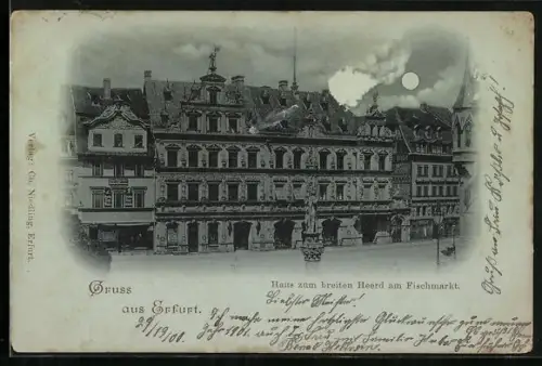 Mondschein-AK Erfurt, Haus zum breiten Heerd am Fischmarkt