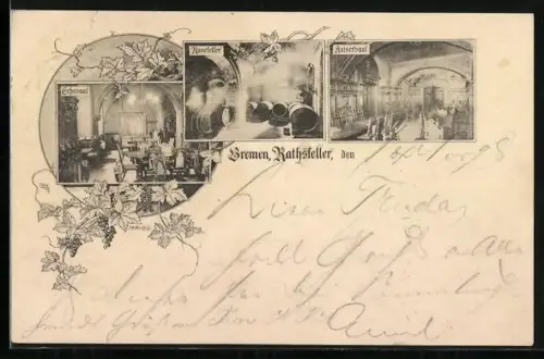 AK Bremen, der Ratskeller, Echosaal, Rosekeller, Kaisersaal
