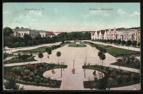 AK Frankfurt a. O., Blick zum Hohenzollernplatz
