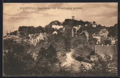 AK Bielefeld, Sparrenburg vom Johannisberg gesehen