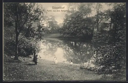 AK Düsseldorf, Partie aus dem Hofgarten