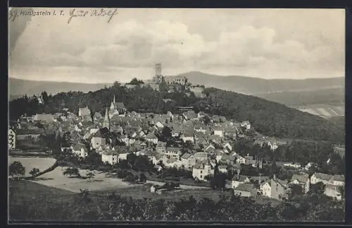 AK Königstein i. T., Gesamtansicht mit Burgruine