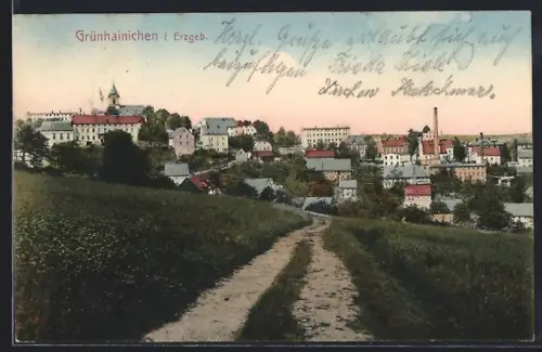 AK Grünhainichen i. Erzgeb., Ortsansicht