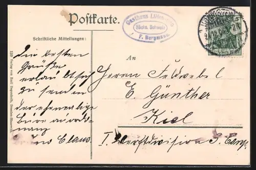 AK Königstein /Sächs. Schweiz, Stadt Königstein und Lilienstein vom Quirl