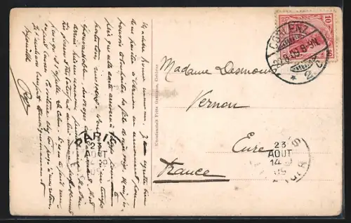 AK Coblenz, Rheinansicht mit Regierung und Denkmal Kaiser Wilhelm I.