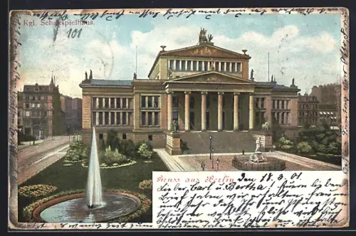 AK Berlin, Strassenpartie mit Königl. Schauspielhaus, Gendarmenmarkt