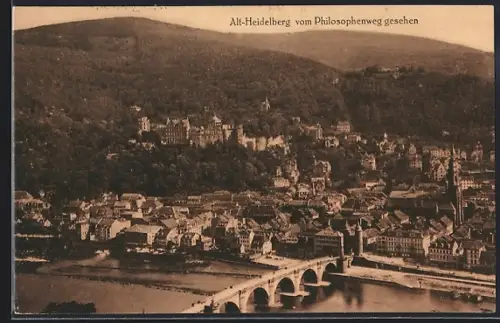AK Alt-Heidelberg, Teilansicht vom Philosophenweg gesehen
