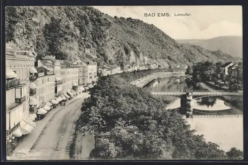 AK Bad Ems, Strassenpartie am Lahnufer