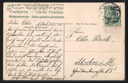 AK Lübeck, Schiffe liegen im Hafen