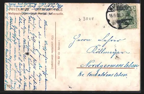 AK Magdeburg, Blick auf das Kaiser Friedrich-Museum mit Denkmal