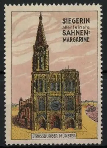 Reklamemarke Strassburg, Siegerin Sahnene-Margarine, Strassburger Münster