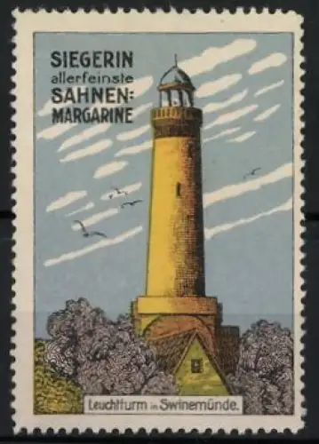 Reklamemarke Swinemünde, Siegerin Sahnmargarine, Leuchtturm