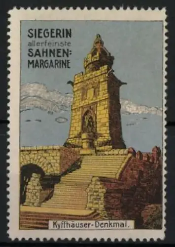 Reklamemarke Kyffhäuser-Denkmal, Siegerin allerfeinste Sahnen Margarine, Denkmal-Illustration