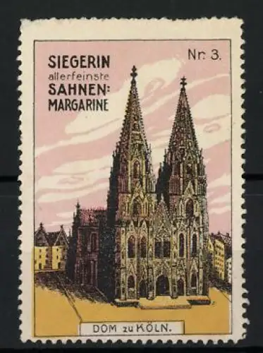 Reklamemarke Köln, Siegerin allerfeinste Sahnen-Margarine, Dom zu Köln