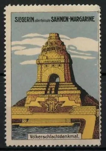 Reklamemarke Leipzig, Siegerin allerfeinste Sahnen-Margarine, Völkerschlachtdenkmal