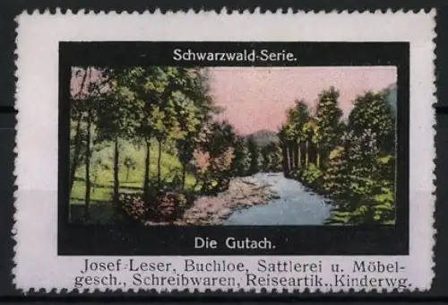 Reklamemarke Schwarzwald-Serie, Die Gutach, Flusslandschaft