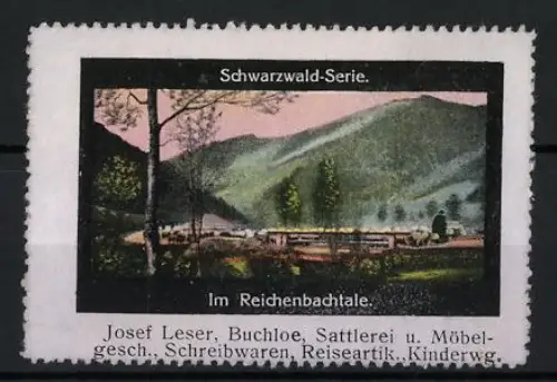 Reklamemarke Schwarzwald-Serie, Im Reichenbachtale, Landschaftspanorama