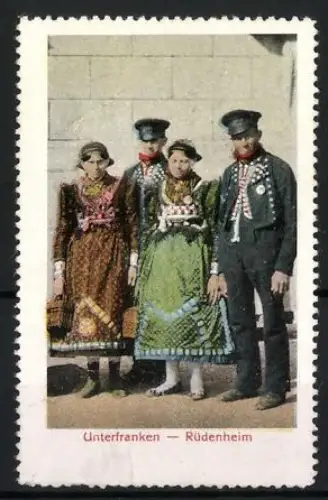 Reklamemarke Unterfranken, Rüdenheim, Trachtenkleidung