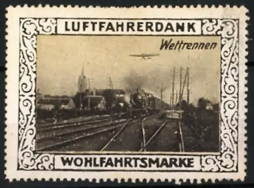 Reklamemarke Luftfahrerdank, Wettrennen zwischen Dampflok und Flugzeug