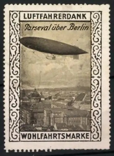 Reklamemarke Luftfahrerdank, Luftschiff Parseval über Berlin