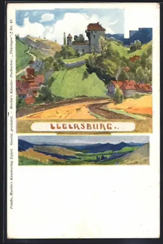 Künstler-AK Elgersburg, Blick auf das Schloss