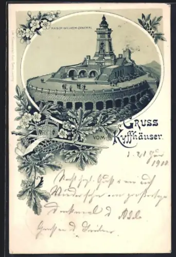 Lithographie Kyffhäuser, Kaiser-Wilhelm-Denkmal, Einweihung 1896