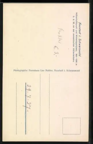 AK Neustadt i. Schwarzwald, Hochfirst mit Turm