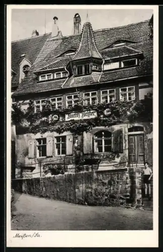 AK Meissen i. Sa., Gasthaus-Weinstube Vincenz Richter, ehem. Innungshaus der Tuchmacher