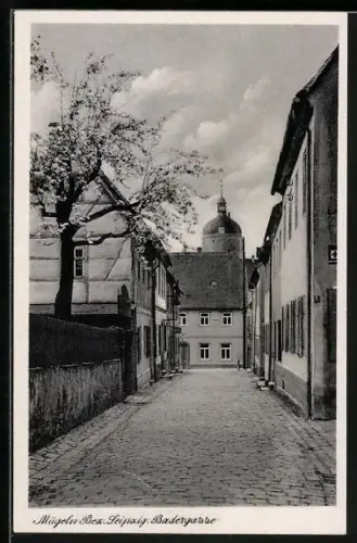 AK Mügeln /Leipzig, Partie in der Badergasse