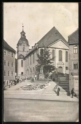 AK Suhl, Hauptkirche mit Kirchberg