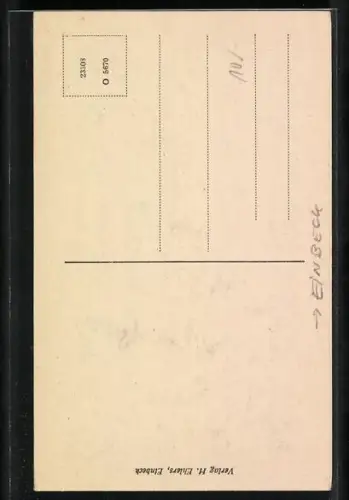 Künstler-AK Einbeck, Blick zum Storch-Turm