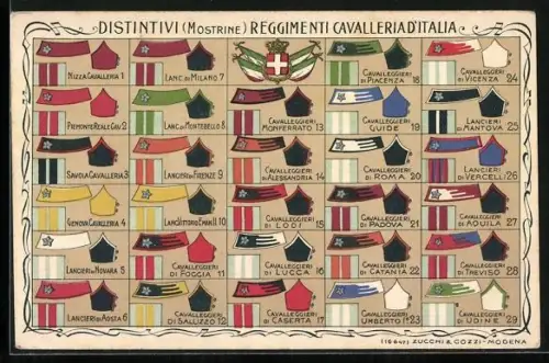 AK Distintivi, Mostrine, Reggimenti Cavalleria d`Italia