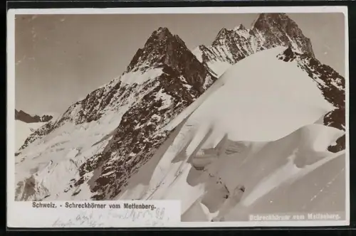 Foto-AK Fritz Gratl: Schweiz, Schreckhörner vom Mettenberg