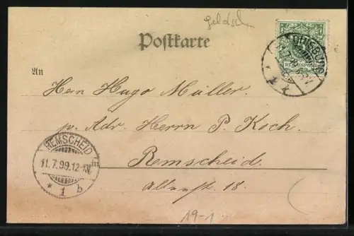 AK Geldschein über zwanzig Mark durch zerrissenes Papier