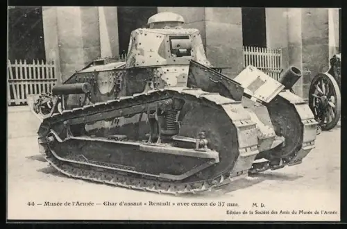 AK Musèe de l`Armèe -Char d`assaut Renault avec canon de 37 mm, französischer Panzer