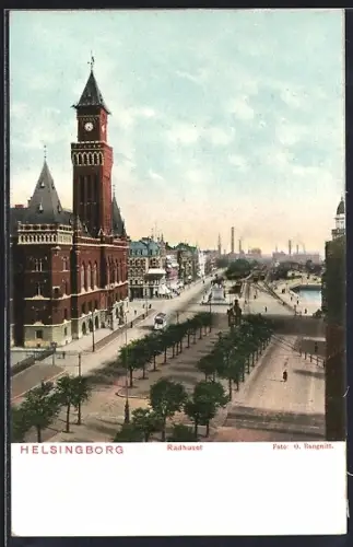 AK Helsingborg, Radhuset, Strassenbahn