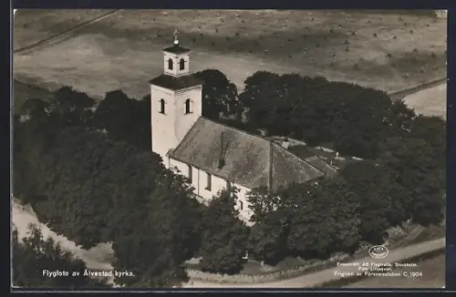AK Älvestad, Kyrka, Flygfoto