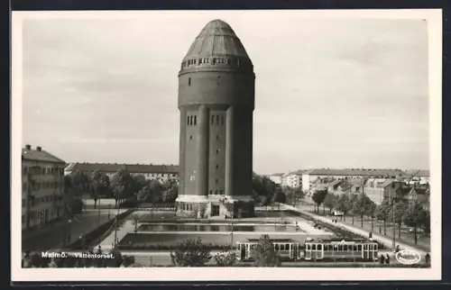 AK Malmö, Vattentornet, Strassenbahn