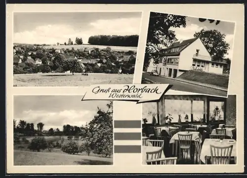 AK Horbach / Westerwald, Gasthof & Pension Westerwaldblick, Ortsansicht