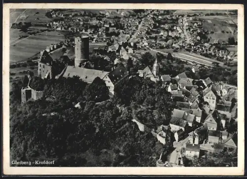 AK Gleiberg-Krofdorf, Ortsansicht vom Flugzeug aus